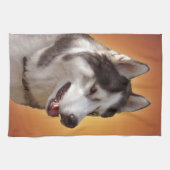 Husky Dog Handtuch Husky Malamute Teetuch (Horizontal)