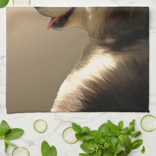Husky Dog Handtuch Husky Malamute Teetuch (Gefaltet)