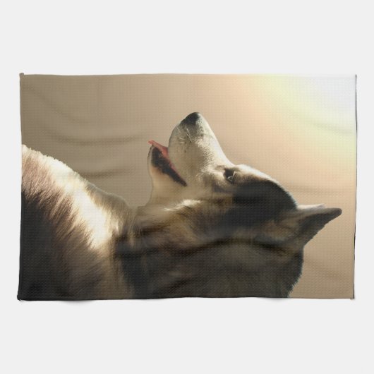 Husky Dog Handtuch Husky Malamute Teetuch (Horizontal)