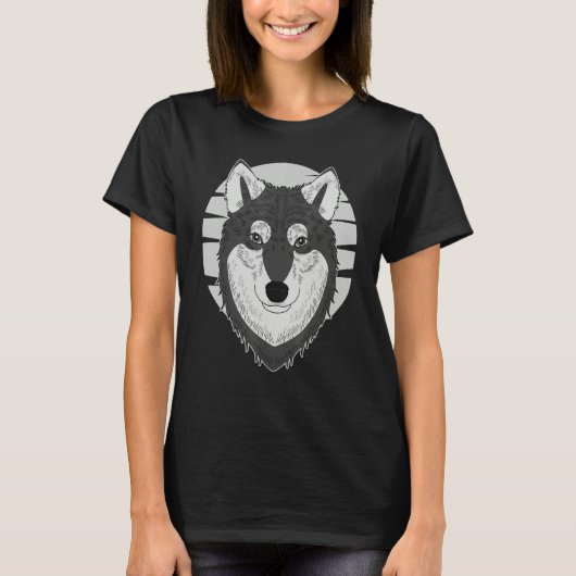 Husky dog imprint artwork face with Siberian Husky T-Shirt (Vorderseite)