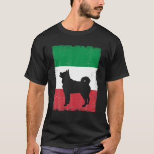 Husky Dog Italienische Flagge Italienische Vintage T-Shirt