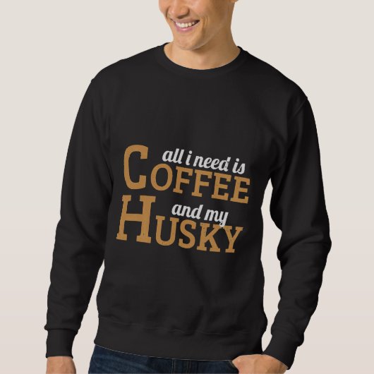 Husky Dog Kaffee Sweatshirt (Vorderseite)