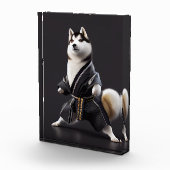 Husky Dog kennt Karate, Husky Dog Karate Player Fotoblock (Rechts)