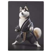 Husky Dog kennt Karate, Husky Dog Karate Player Klemmbrett (Rückseite)