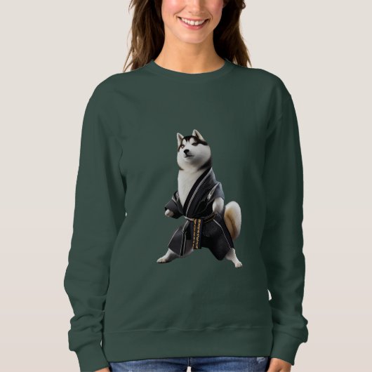 Husky Dog kennt Karate, Husky Dog Karate Player Sweatshirt (Vorderseite)