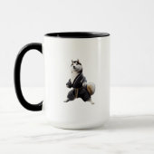 Husky Dog kennt Karate, Husky Dog Karate Player Tasse (Links)