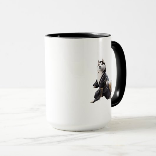 Husky Dog kennt Karate, Husky Dog Karate Player Tasse (VorderseiteRechts)