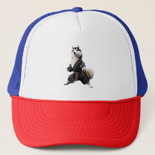 Husky Dog kennt Karate, Husky Dog Karate Player Truckerkappe