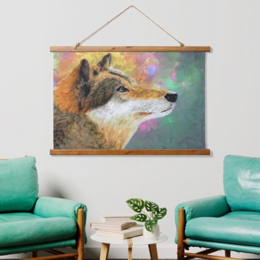 Husky Dog Lou Lou Wandteppich Mit Holzrahmen (Wohnzimmer)