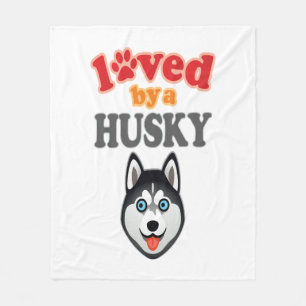 Husky Dog Lover Fleecedecke