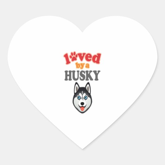 Husky Dog Lover Herz-Aufkleber (Vorderseite)
