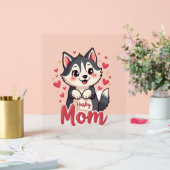 Husky Dog Mama Niedlich Kawaii Design Acrylschild (Hochzeit)