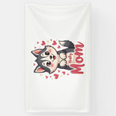 Husky Dog Mama Niedlich Kawaii Design Banner (Vertikal)