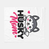 Husky Dog Mama Niedlich Kawaii Design Fleecedecke (Vorderseite (Horizontal))