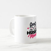 Husky Dog Mama Niedlich Kawaii Design Kaffeetasse (Vorderseite Links)