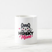 Husky Dog Mama Niedlich Kawaii Design Kaffeetasse (Mittel)