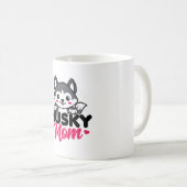 Husky Dog Mama Niedlich Kawaii Design Kaffeetasse (VorderseiteRechts)