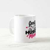 Husky Dog Mama Niedlich Kawaii Design Kaffeetasse (Vorderseite Links)
