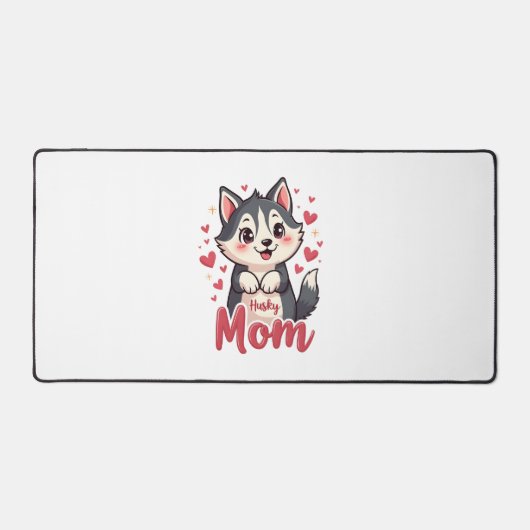 Husky Dog Mama Niedlich Kawaii Design Schreibtischunterlage (Vorderseite)