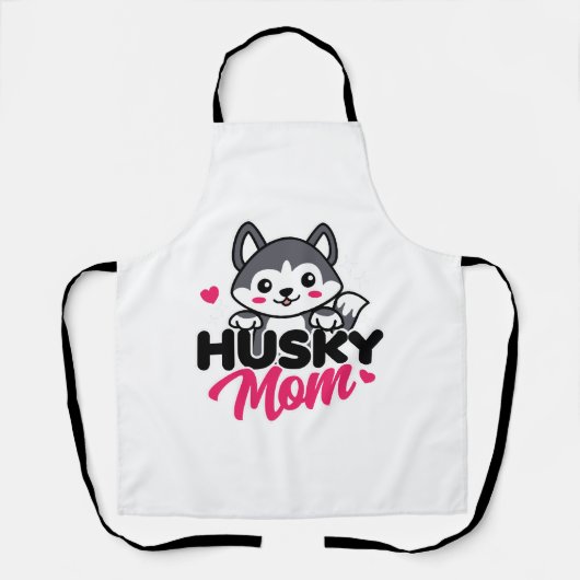 Husky Dog Mama Niedlich Kawaii Design Schürze (Vorderseite)