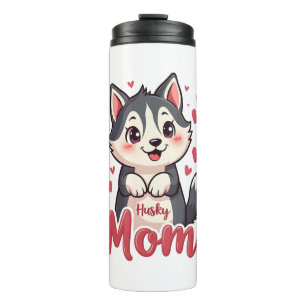 Husky Dog Mama Niedlich Kawaii Design Thermosbecher
