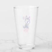 Husky Dog Mama Niedlich Kawaii Welppy Glas (Rückseite)