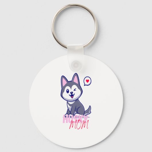 Husky Dog Mama Niedlich Kawaii Welppy Schlüsselanhänger (Vorderseite)