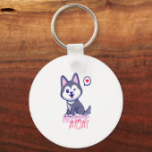 Husky Dog Mama Niedlich Kawaii Welppy Schlüsselanhänger (Vorderseite)