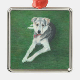 Husky Dog Metal Ornament Aus Metall