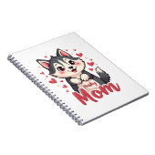 Husky Dog Mom Cute Kawaii Design Notizblock (Rechte Seite)