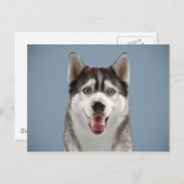 Husky Dog Monogramm Foto Postkarte (Vorne/Hinten)