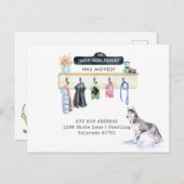 Husky Dog | Mudroom Mouncement Postcard Ankündigungspostkarte (Vorne/Hinten)