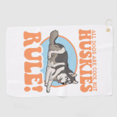 Husky Dog Owner Huskieses Golfhandtuch (Horizontal)