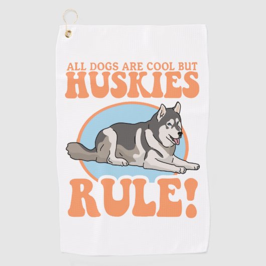 Husky Dog Owner Huskieses Golfhandtuch (Vorderseite)