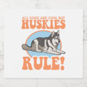 Husky Dog Owner Huskieses Schaumweinetikett (Einzelnes Label)