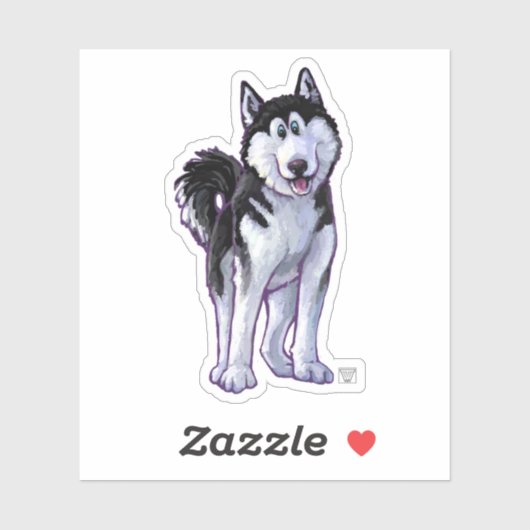 Husky Dog Painting Aufkleber (Blatt)