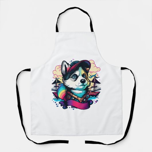 Husky Dog Pirate Schürze (Vorderseite)