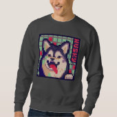 Husky, dog Pixel Art, pixelart Sweatshirt (Vorderseite)