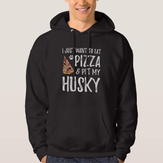Husky Dog Pizza Dog Mom Hoodie (Vorderseite)