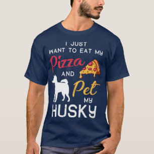 Husky Dog Pizza Lover Eigentümer Weihnachten Gebur T-Shirt
