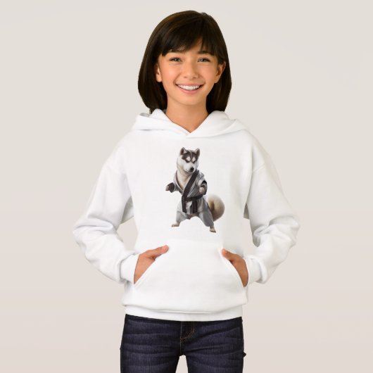 Husky Dog Play Karate, Karate Champion Husky Dog Hoodie (Vorne ganz)
