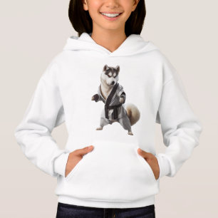 Husky Dog Play Karate, Karate Champion Husky Dog Hoodie