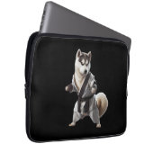 Husky Dog Play Karate, Karate Champion Husky Dog Laptopschutzhülle (Vorne Rechts)
