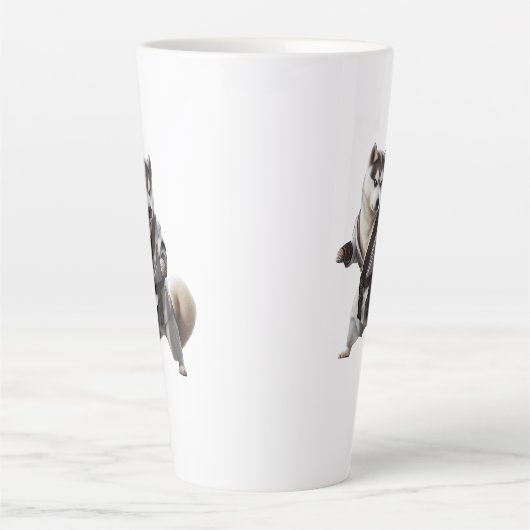 Husky Dog Play Karate, Karate Champion Husky Dog Milchtasse (Vorderseite)