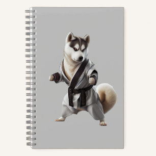 Husky Dog Play Karate, Karate Champion Husky Dog Notizblock