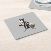 Husky Dog Play Karate, Karate Champion Husky Dog Rechteckiger Pappuntersetzer (angewinkelt)