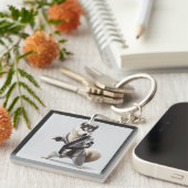 Husky Dog Play Karate, Karate Champion Husky Dog Schlüsselanhänger (Vorderseite rechts)