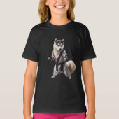 Husky Dog Play Karate, Karate Champion Husky Dog T-Shirt (Vorderseite)