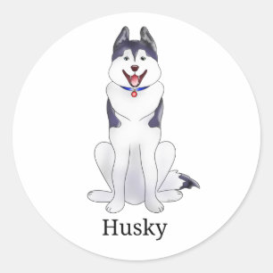 Husky Dog   Runder Aufkleber