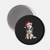 Husky Dog Santa Hat Christmas Tree Xmas Gifts For Magnet (Vorderseite/Rückseite)